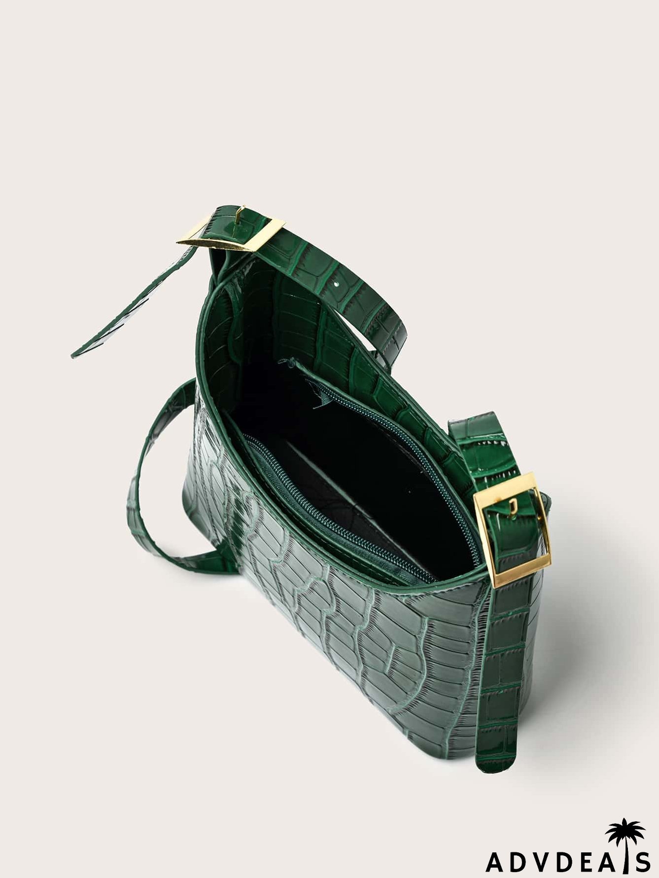 Croc Embossed Shoulder Bag