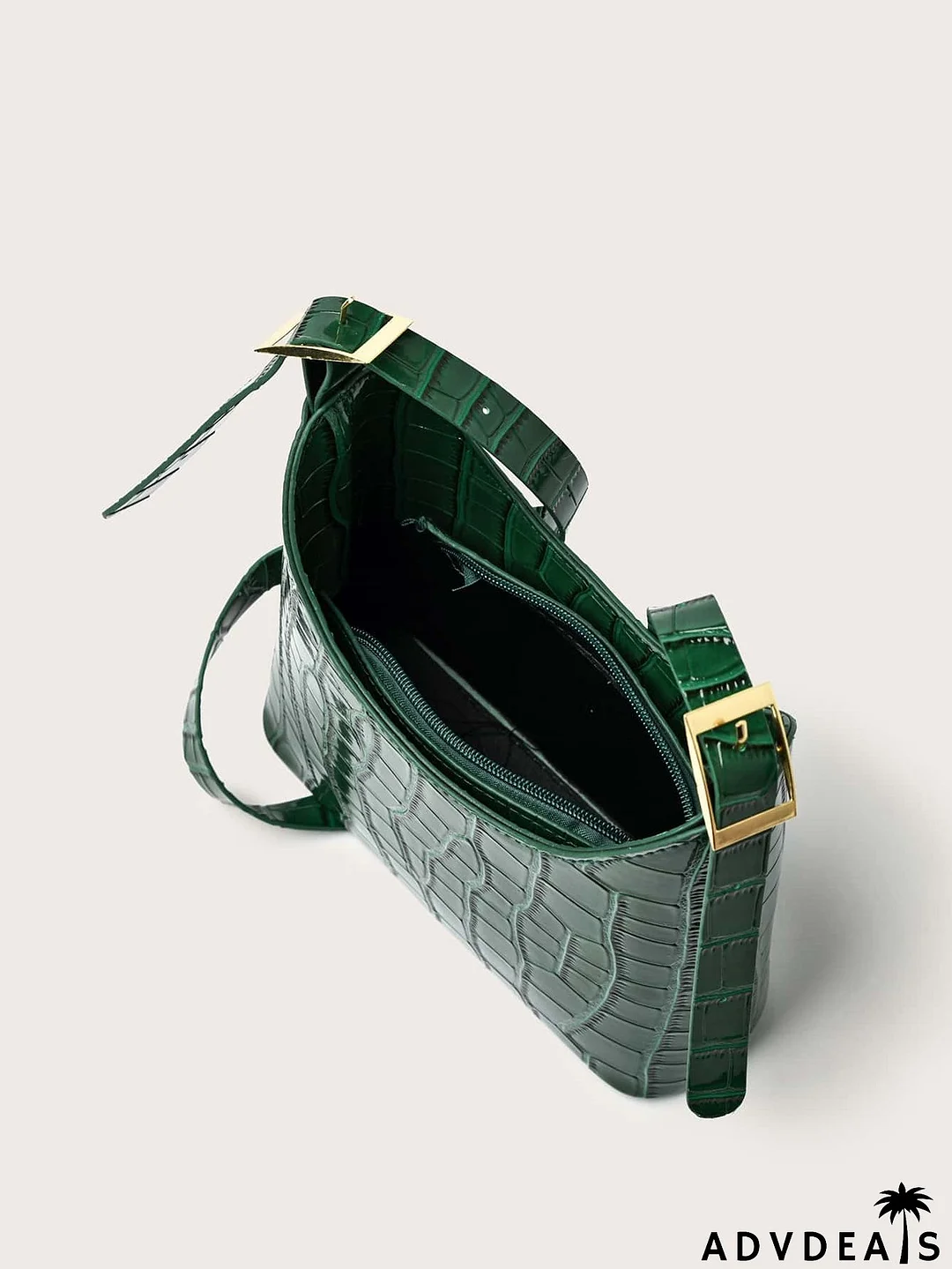 Croc Embossed Shoulder Bag