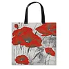 Black and Red Flowers - 11CT DIY Stamped Cross Stitch Shopping Bag 40*40cm/15.75*15.75in