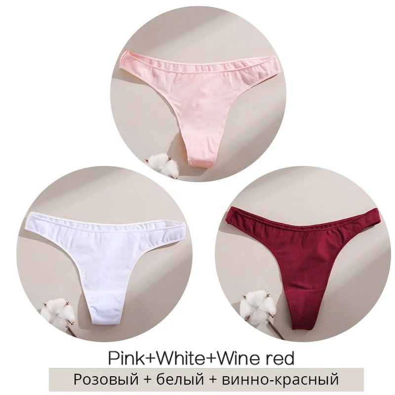 FINETOO Sexy Thongs Women Cotton T-back Underpants M-XL Ladies G-string Underwear Low Waist Female Thong Panties Lingerie 2021