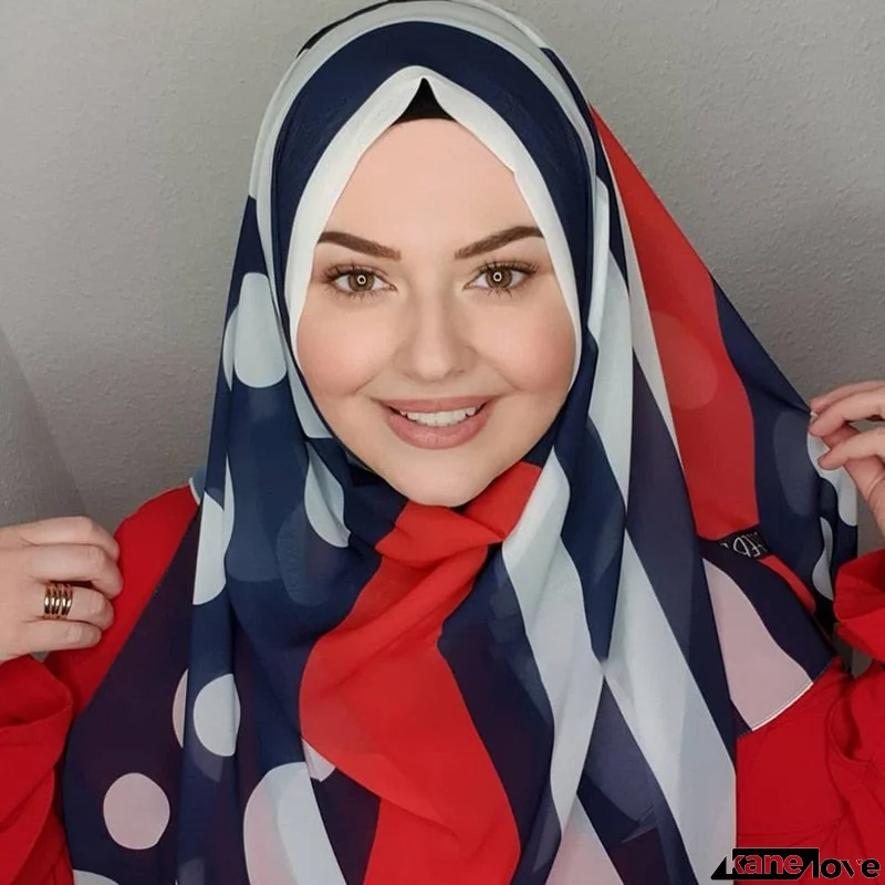 Women's Arabian Chiffon Quick-Dry Printed Pattern Luxury Hijabs
