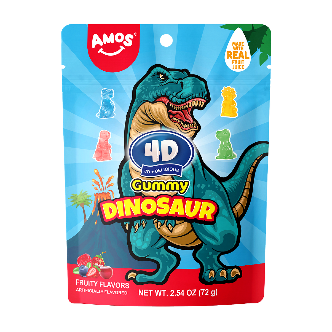 AMOS 4D Gummy Dinosaurs (Pack of 8)