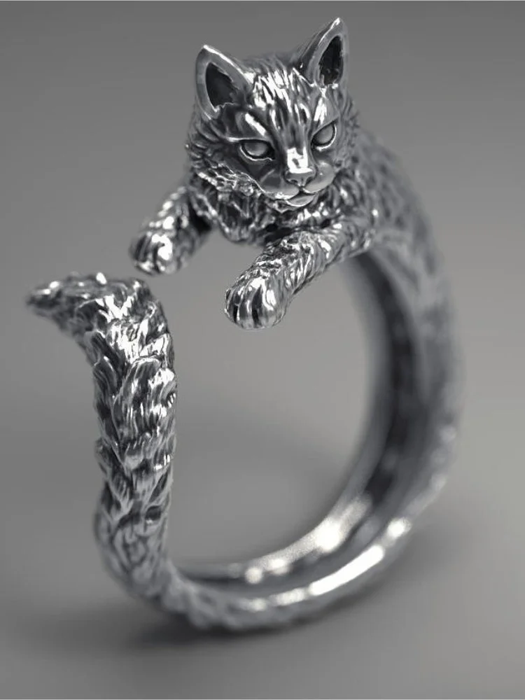 VChics Cute Cat Vintage Ring