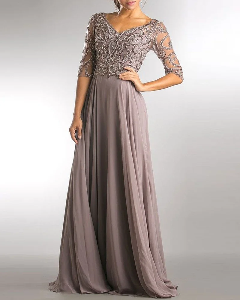 Gown chiffon sequins Mother of the Bride Dresses
