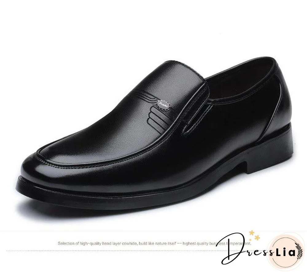 Men Leather Formal Business Shoes Office Work Flat Shoes Breathable Party Anniversary Shoes