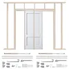 [US Local Warehouse] 2 Set Pocket Door Frame Kits with 220LBS Two-Way Soft-Close Mechanism Hidden Door Kit Sliding Hardware Smoothly and Quietly Easy to Install (24-36x80in)