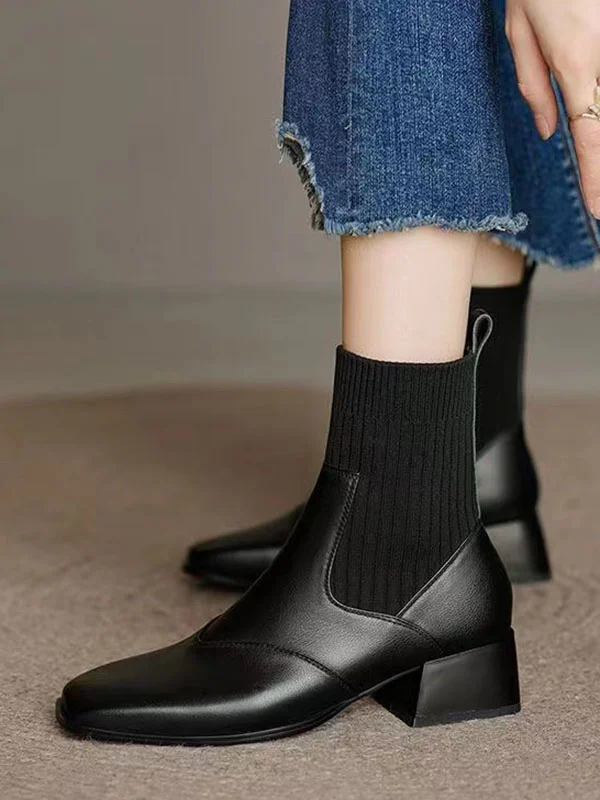 Solid Color Split-Joint Boots Chelsea Boots