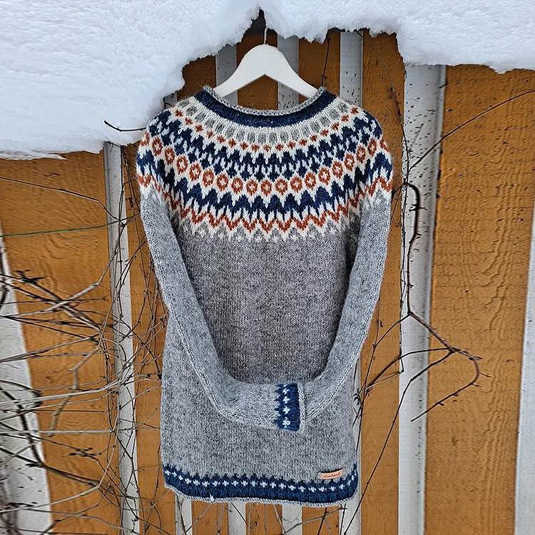Vintage Icelandic Knit Jacquard Warmth Sweater（Unisex）
