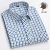 Men's Summer Plaid Cotton Casual Short Sleeve Shirt