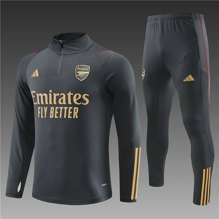 2023-24 Arsenal dark grey half-zip training jersey