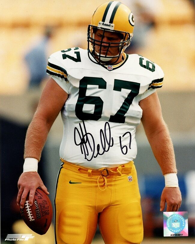 Green Bay Packer JEFF DELLENBACH Signed Photo Poster painting