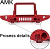 AMK Aluminum Alloy RC Crawler Car Front Rear Bumper with Tow Hook Winch Base for 1/6 SCX6 Jeep JLU Wrangler 4WD Upgrade Parts-2 in 1 Blue (2 in 1 Blue)