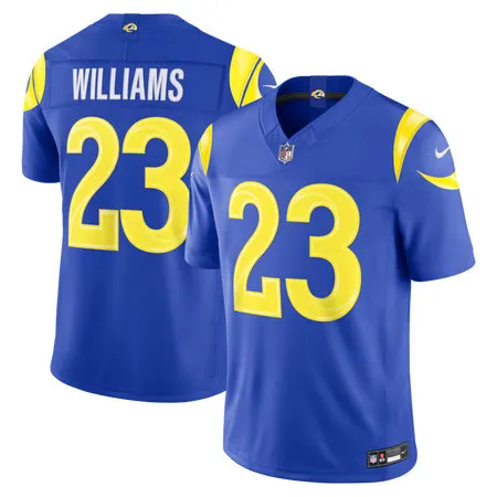 Men's Los Angeles Rams #23 Kyren Williams Nike Royal Vapor F.U.S.E. Sewn Down Limited Jersey