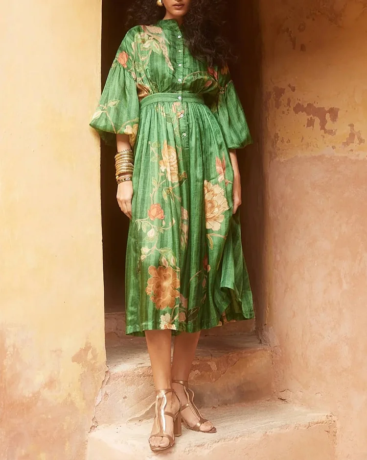Women's fashionable casual loose printed dress