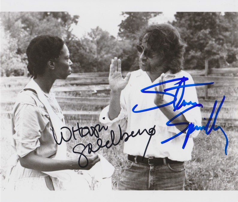 Steven Spielberg & Whoopie Goldberg Signed Autographed The Color Purple