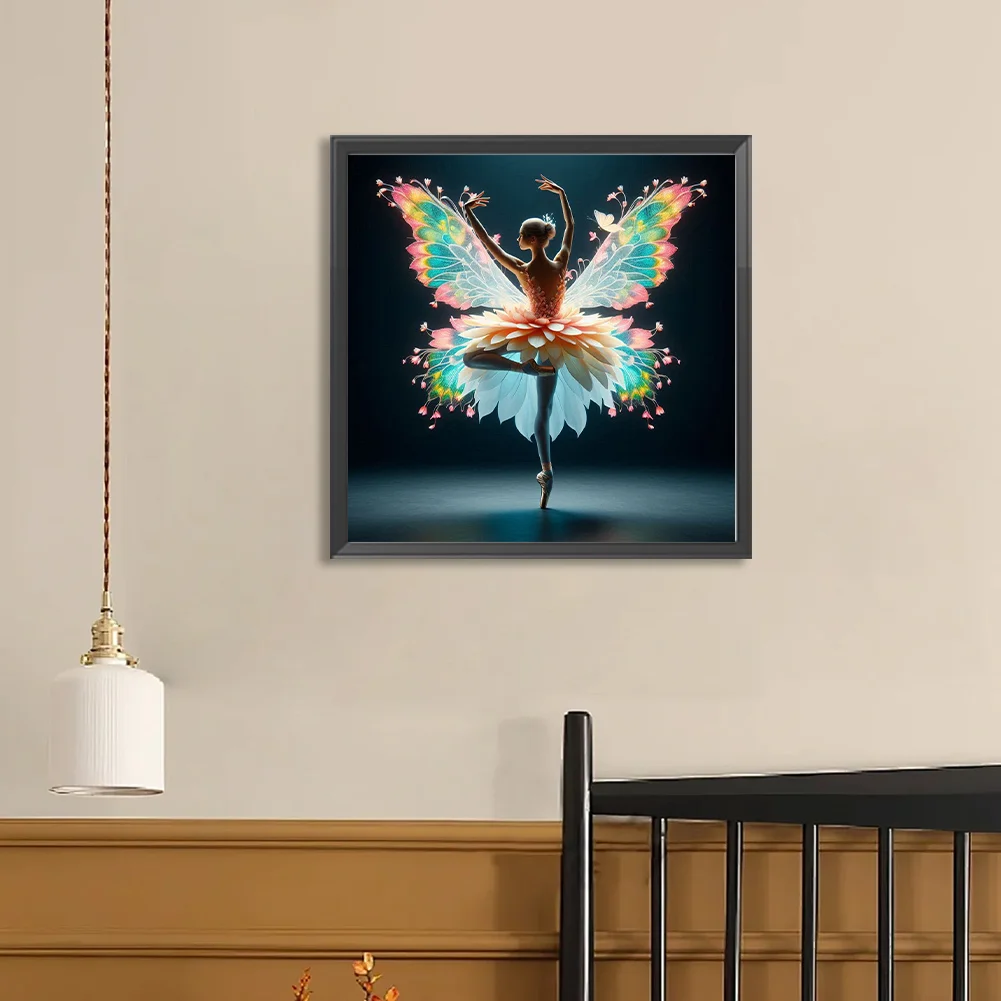 Diamond Painting - Full Round Drill - Butterfly Dancing Beauty(Canvas|40*40cm)