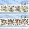 8Pcs DIY Bear Fairy Diamond Painting Greeting Cards