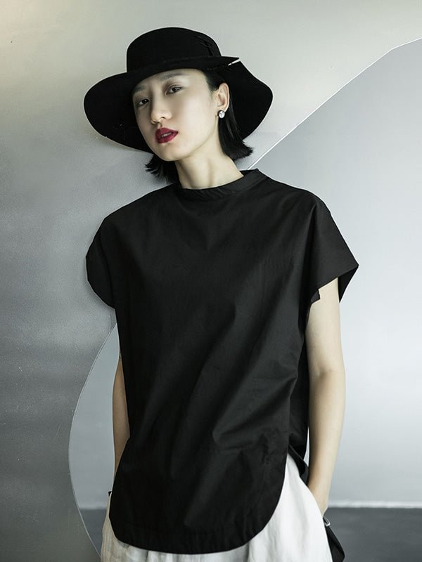 Original Solid Split-Side T-Shirts Tops