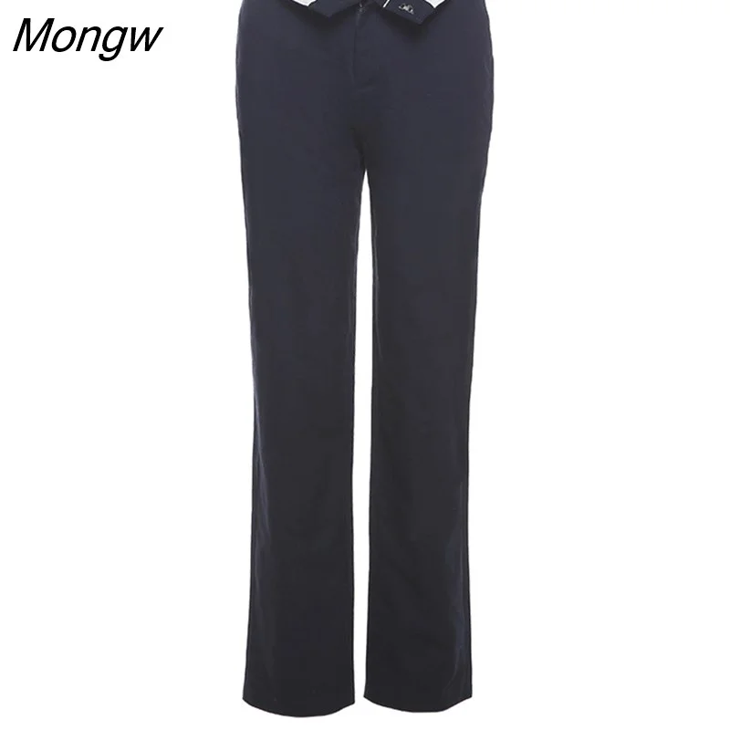 Mongw Women Casual Low-waist Contrast Printing Trousers, Adults Solid Color Block Printed Zipper Slim Sports Cargo Pants with Pockets
