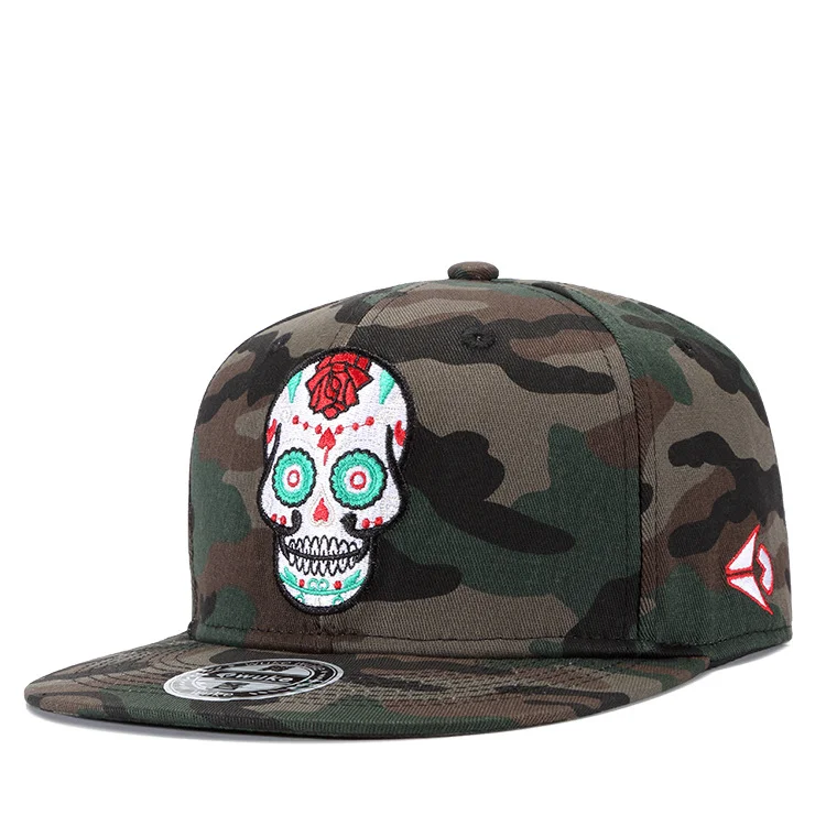 Camouflage skull embroidery baseball hat