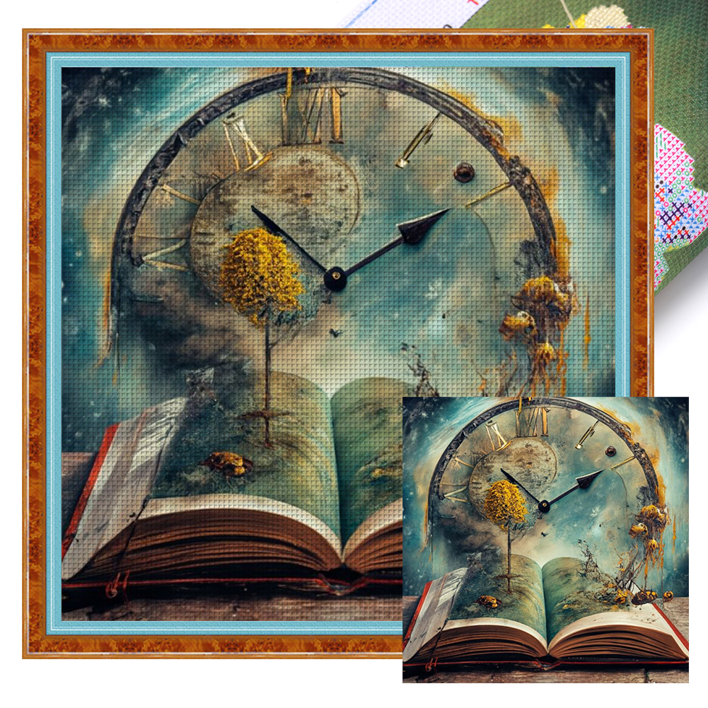 Time In The Book Full 14CT Pre-stamped Canvas(45*45cm) Cross Stitch