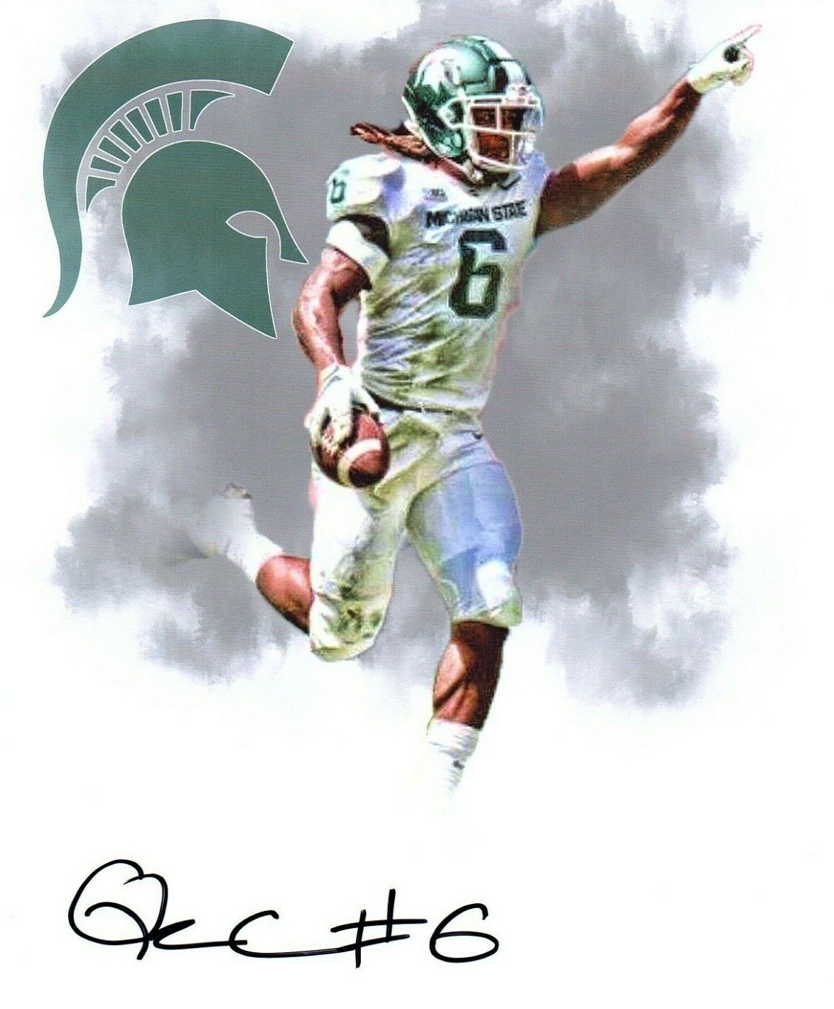 Quavaris Crouch Michigan State football signed autograph 8x10 Photo Poster painting edit MSU!