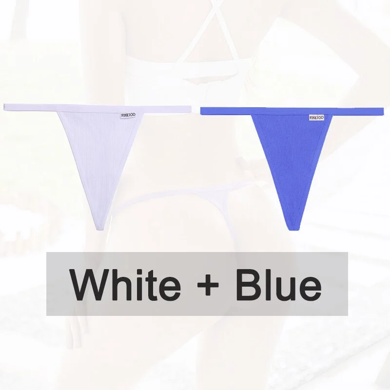 Billionm 2PCS/Set Women Sexy Cotton Panties Solid Color Underwear G-String Hollow Breathable Underpants Female Intimates Lingerie
