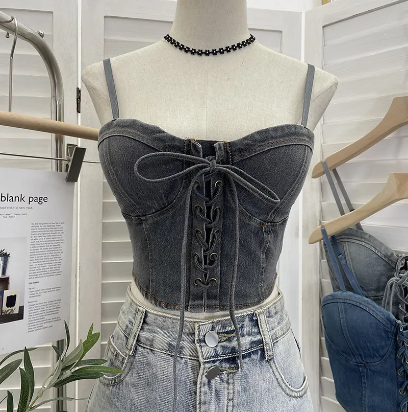 Uveng Real Beat With Chest Pad Adjustable Strap With Denim Vest Strap Strap Slings Bras