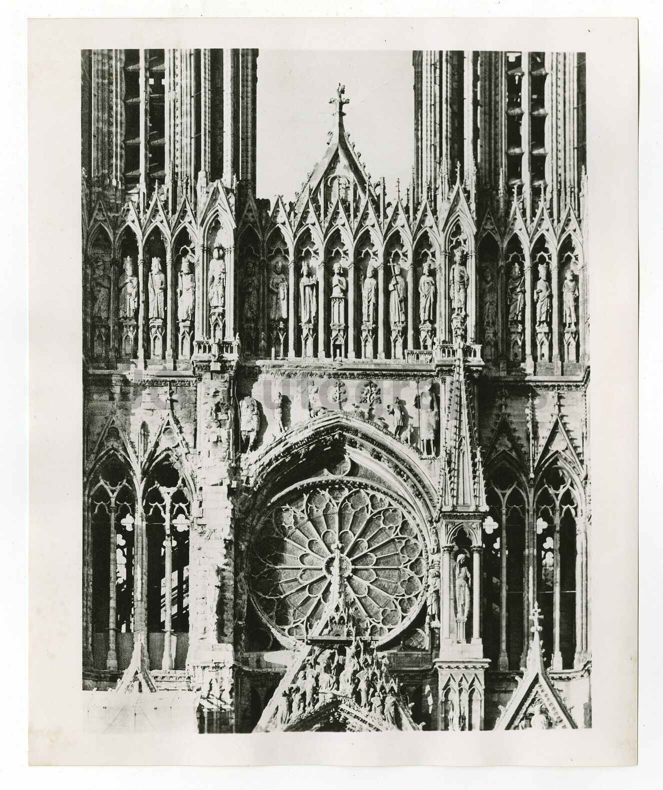 Reims French Cathedral - Vintage 8x10 Publication Photo Poster paintinggraph - France