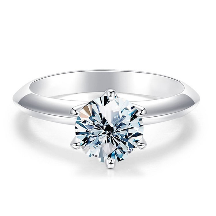 Jolieaprile Selection Classic Six-Prong Moissanite Engagement Ring