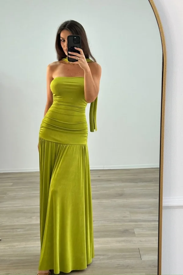 Fashion Green Strapless Paddy Slim Fit Prom Dress ZT0688