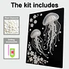 (30x40cm)Jellyfish DIY Pearl Painting Framed Grape Handmade Pearl Material Art Kit Living Room Decor