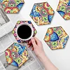 7pcs Cup Coasters Creative DIY Anti Slip Coasters Honeycomb Shape