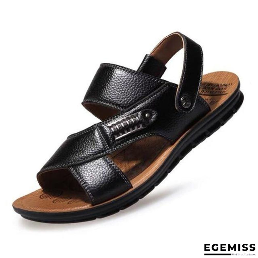 Men Genuine Leather Roman Sandals Male Casual Shoes Flip Flops Fashion Outdoor Slippers Shoes | EGEMISS