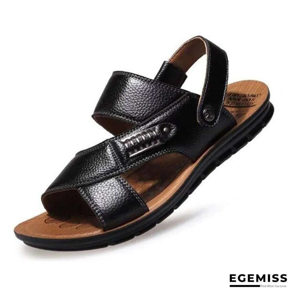 Men Genuine Leather Roman Sandals Male Casual Shoes Flip Flops Fashion Outdoor Slippers Shoes | EGEMISS
