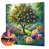 Framed Diamond Painting - Full Round Drill - Apple Tree (25x25cm)
