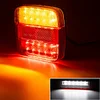 2Pcs Trailer Tail Lights 12V 26 LED Stop Tail Lights Submersible Boat Truck Lamp