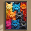 Diamond Painting-DIY Full Round Drill Colourful Cats