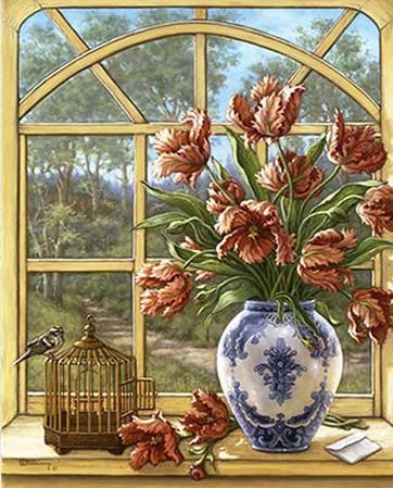 

Window With Flowers – Paint By Numbers - 40*50CM, 501 Original