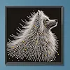 Starlit Beaded White Wolf Special Shaped 5D DIY Partial Drill Diamond Painting Kits for Adults Beginners Home Decor Diamonds Dots Gem Art Kits 11.81 X11.81inch