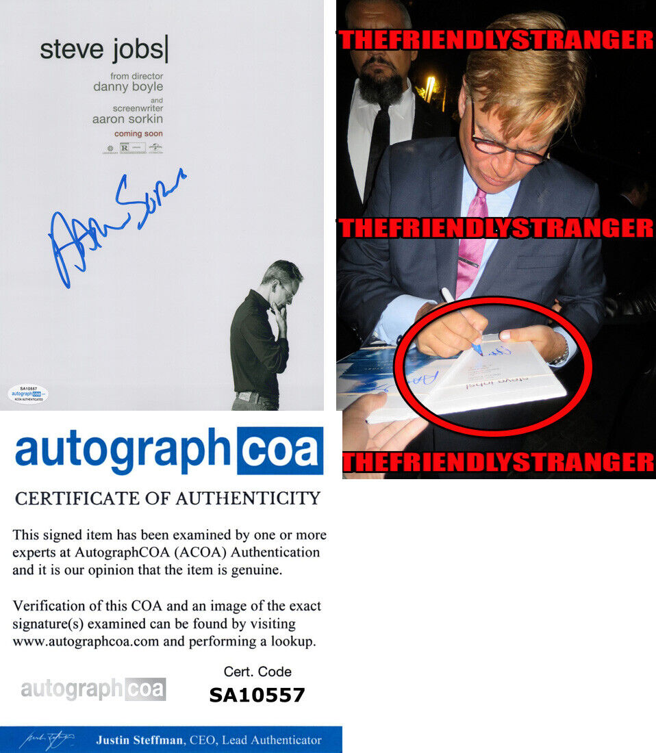 AARON SORKIN signed Autographed STEVE JOBS