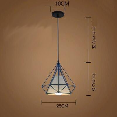Modern cage pendant light iron minimalist retro Scandinavian loft pyramid pendant lamp metal Hanging Lamp E27 Indoor ZDD0004