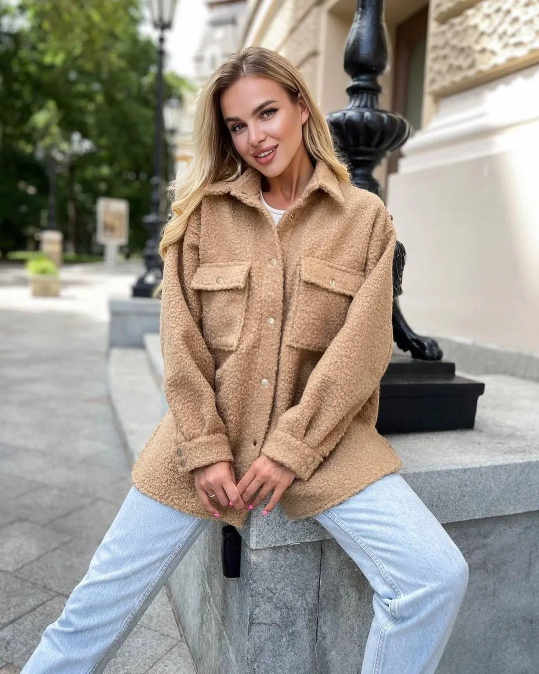 Nigikala Nigikala Women's Clothing 2025 Autumn And Winter New Hairy Casual Clip Long-Sleeved Shirt