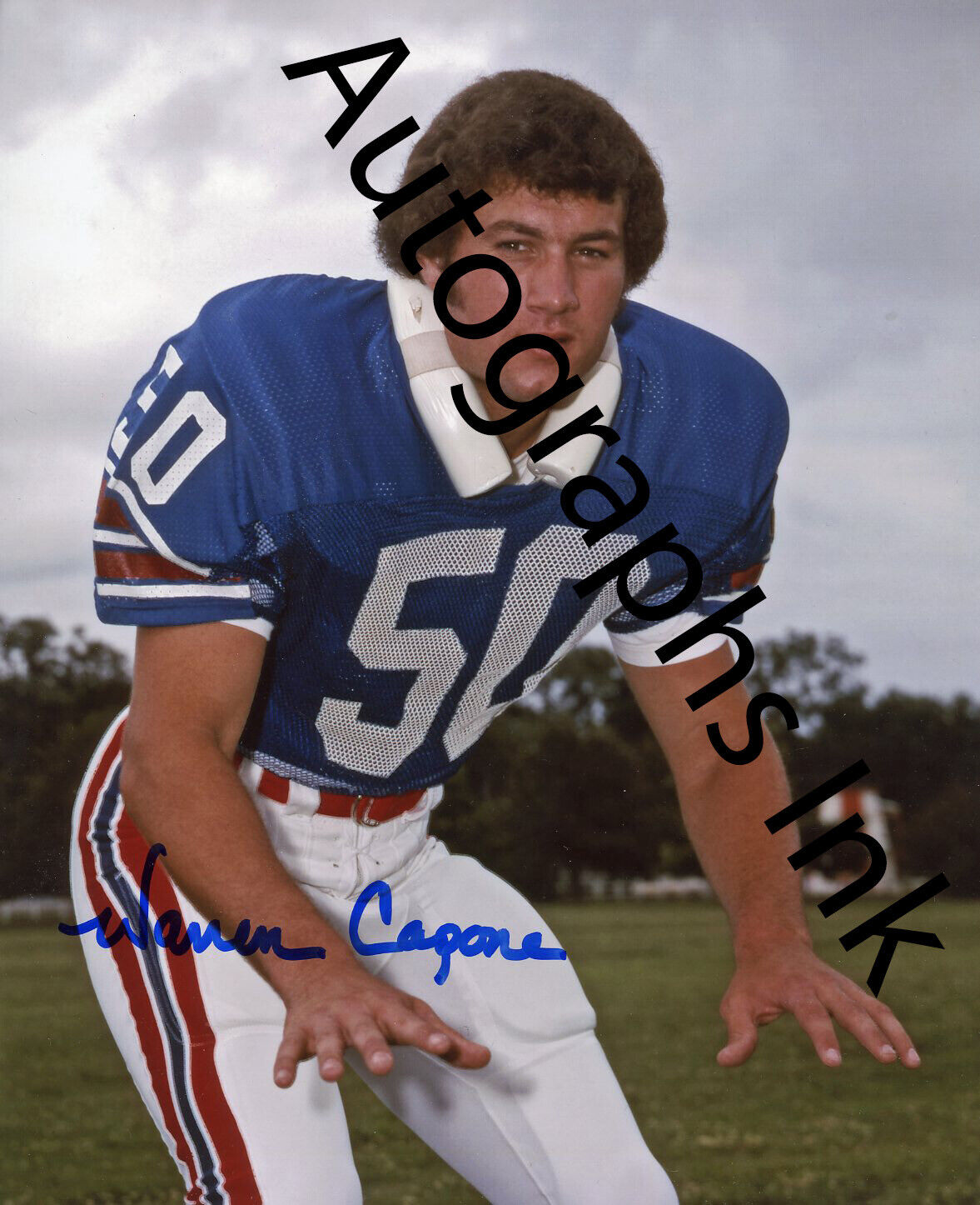 Warren Capone Autographed 8x10 Birmingham Americans Topps Vault WFL #1