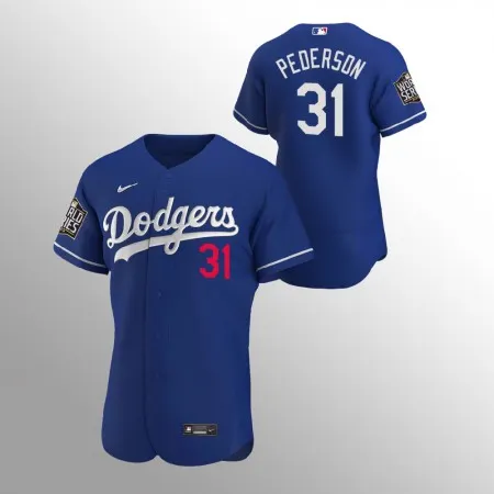 Men's Los Angeles Dodgers #31 Joc Pederson Blue 2020 World Series Bound stitched Jersey OIQ5