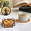 6pcs Halloween DIY Special Shape Diamond Painting Wooden Coasters