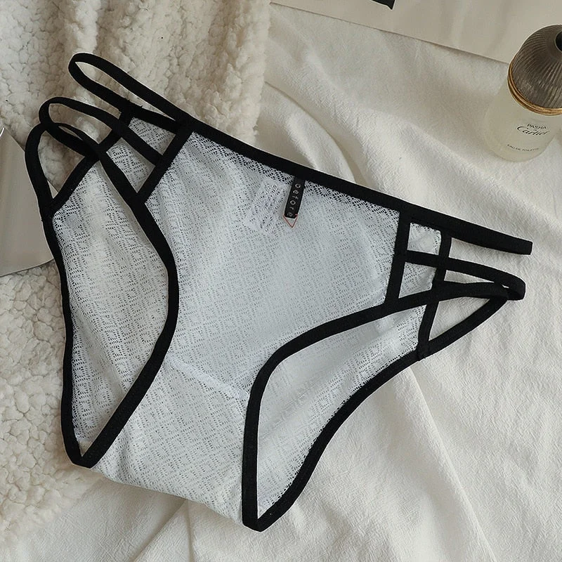 Sexy Panties Women's Underwear fFshion Bandage Hollowed Out Briefs Mid Waist Seamless Comfort Underpants Female Lingerie