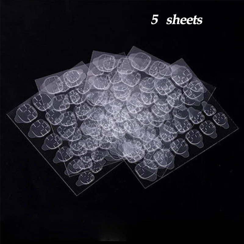 1/5/10 Sheet Fake Nails Toe Sticker Transparent Double Sided Adhesive Tapes Glue for Press On False Nail Tips  free shipping-Nail Inspo