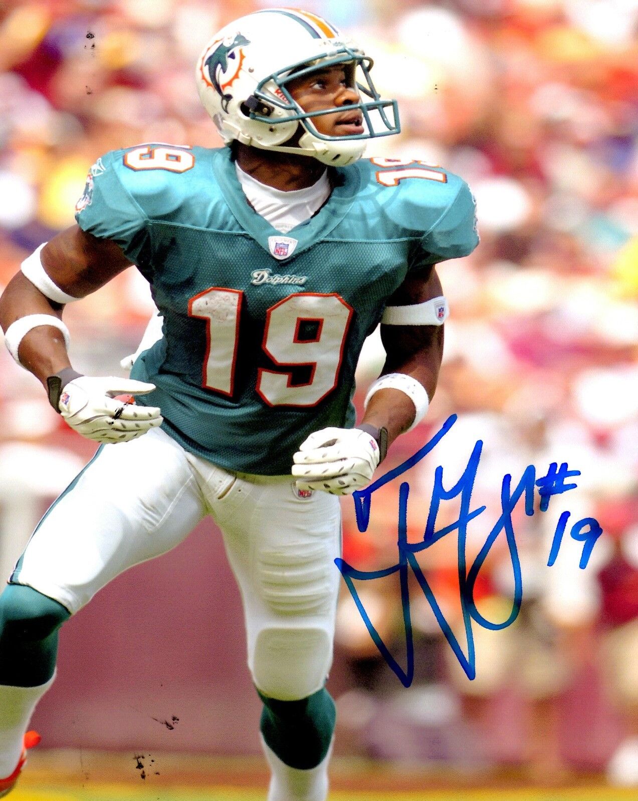 Autographed TED GINN JR Miami Dolphins 8x10 Photo Poster painting w/COA