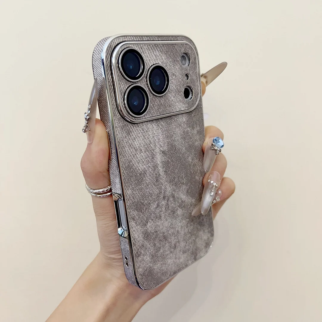 High-end denim leather texture suitable for iPhone 17 Pro max all-inclusive mobile phone case